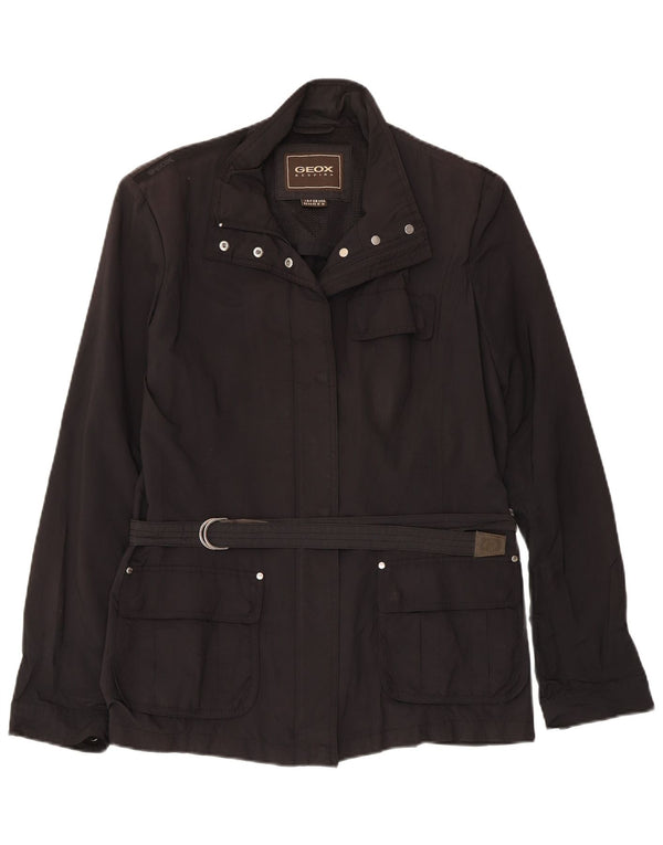 Geox Mujer Respira Utility Jacket UK 46 Grande Poliéster Negro