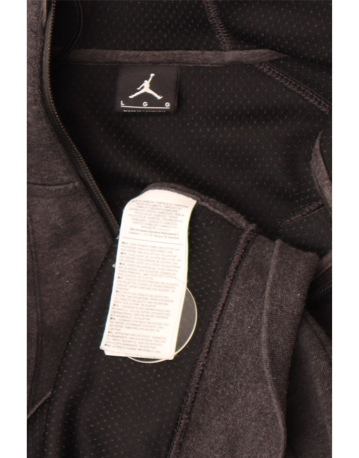 Jordan - Sudadera con capucha y cremallera para hombre, talla grande, algodón gris