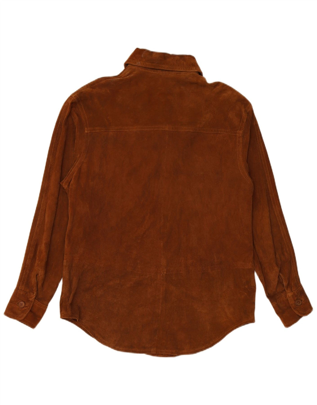 VINTAGE Camisa de ante para mujer Reino Unido 16 Marrón grande