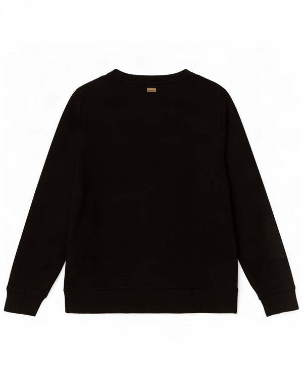 Barbour Mujer Gráfico Sudadera De Gran Tamaño Jersey UK 18 XL Algodón Negro