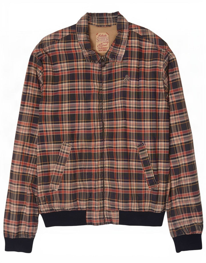 Scotch & Soda Chaqueta bomber para hombre UK 42 XL Poliéster a cuadros azules