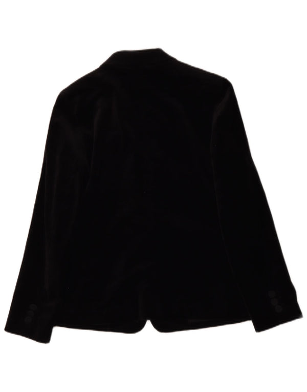 Marks & Spencer Chaqueta Blazer de Terciopelo con 1 botón para Mujer UK 40 Small Black