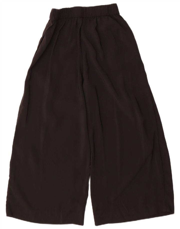 Zara Mujer Pantalones Cortos De Pierna Ancha Medianos W30 L24 Poliéster Negro