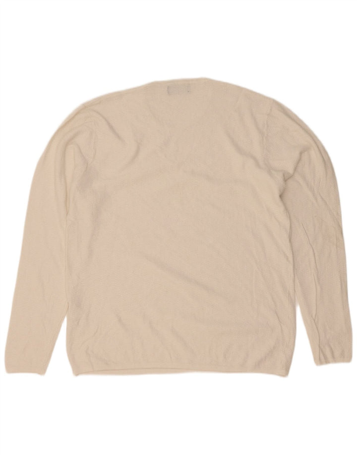 Zara Hombre Jersey De Cuello Redondo Jersey Grande Viscosa Blanca