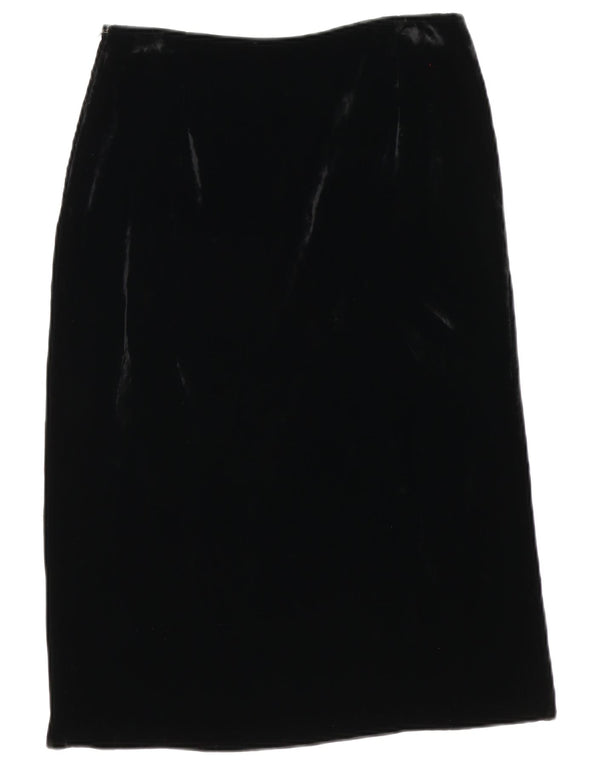 Aspesi Falda midi de terciopelo de cintura alta para mujer IT 46 Large W30 Negro
