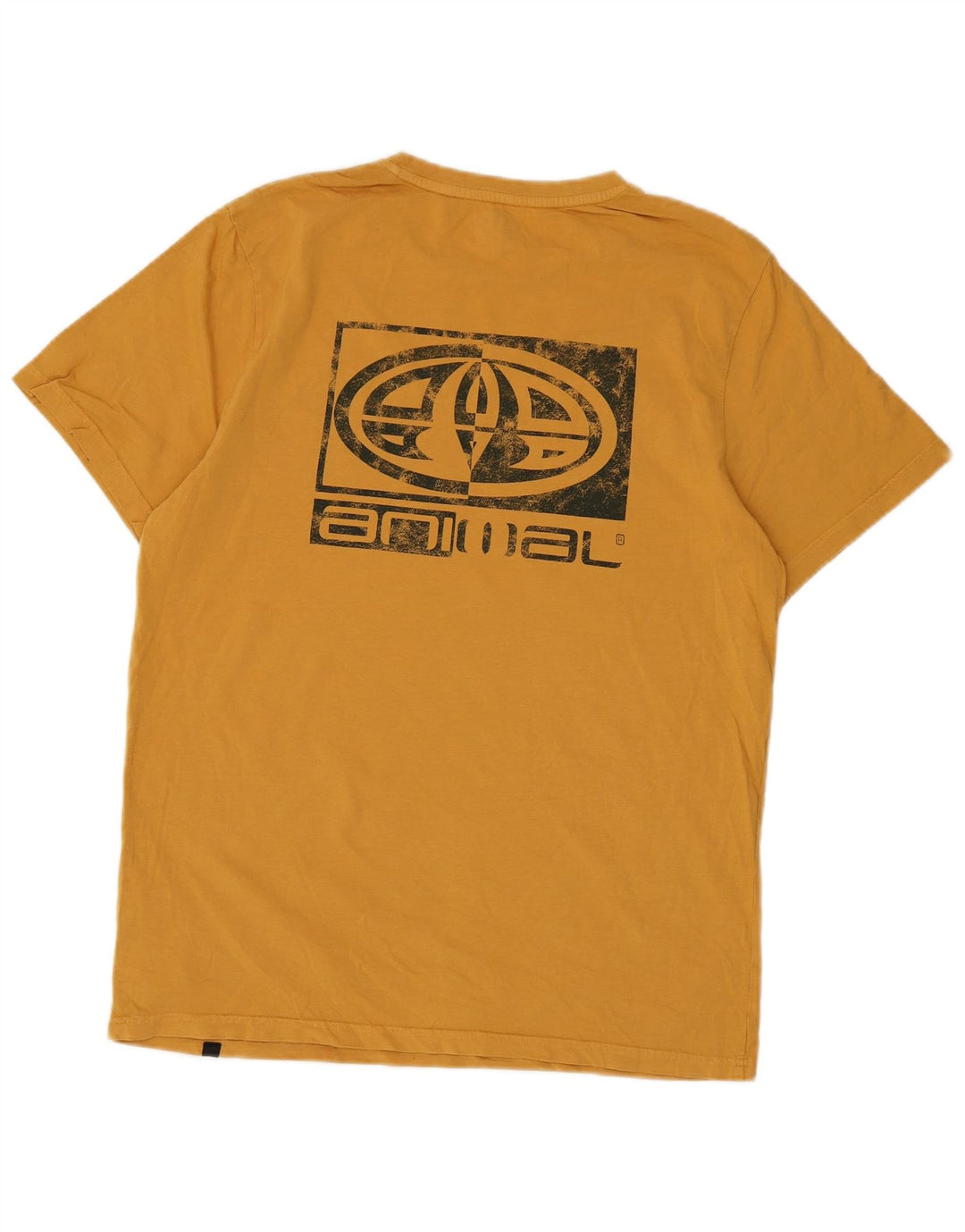 Camiseta con gráfico Animal para hombre Top de algodón amarillo medio
