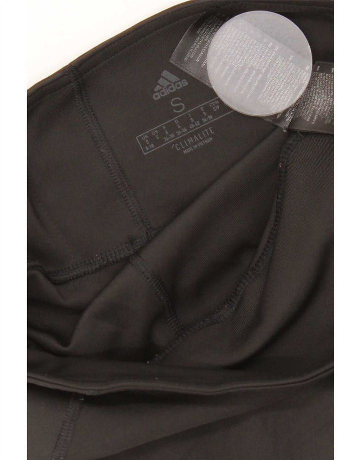 Adidas Climalite Capri Leggings para mujer Reino Unido 8/10 Pequeño Negro Poliéster
