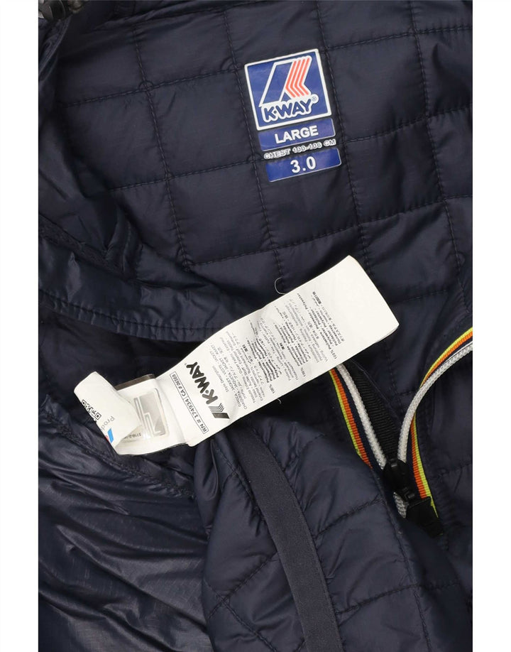 K-Way Chaqueta acolchada con capucha para hombre UK 40 Large Poliamida azul marino