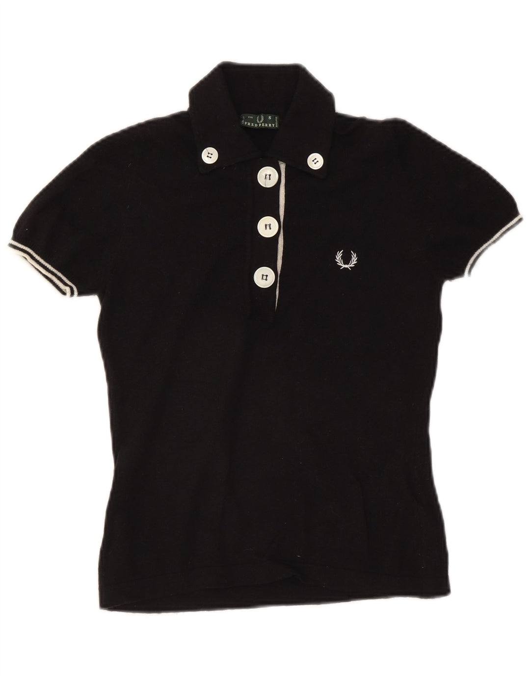 FRED PERRY Polo para mujer UK 10 Small Black