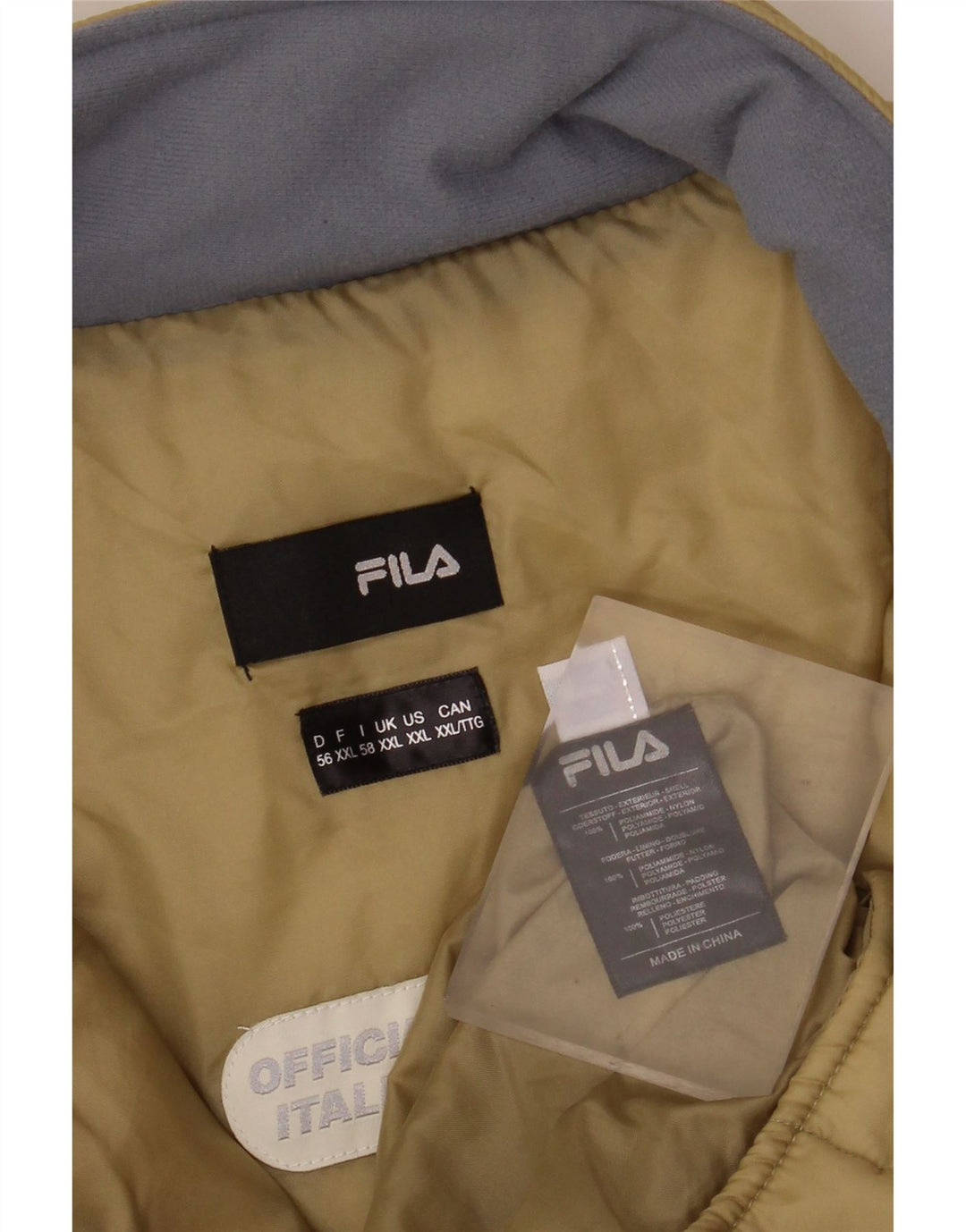 FILA Chaqueta acolchada para hombre UK 44 2XL Poliamida beige