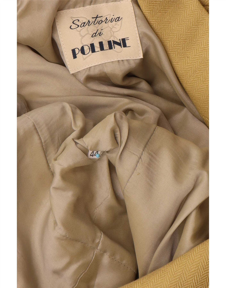 Pollini Chaqueta tipo blazer Sartoria de 2 botones para mujer IT 44 Amarillo mediano