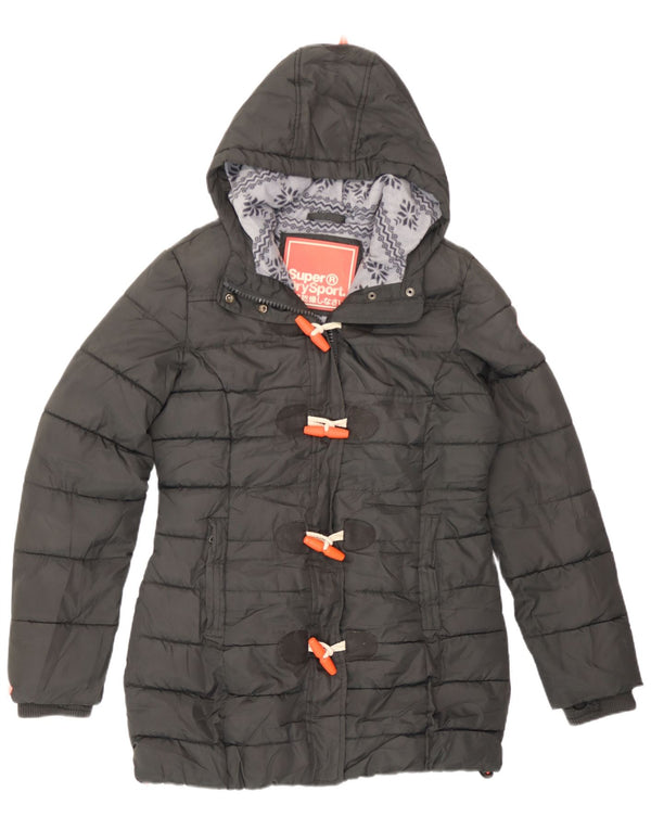 Superdry Chaqueta Acolchada Con Capucha Para Mujer UK 44 Poliéster Gris Medio
