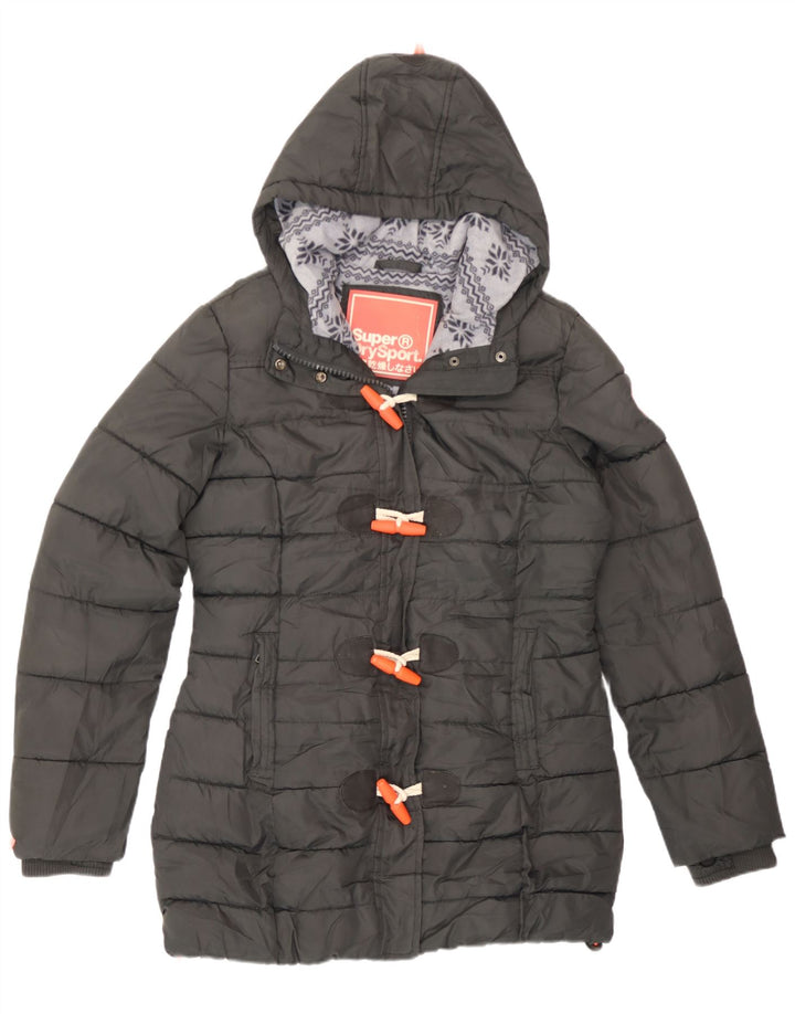 Superdry Chaqueta Acolchada Con Capucha Para Mujer UK 44 Poliéster Gris Medio