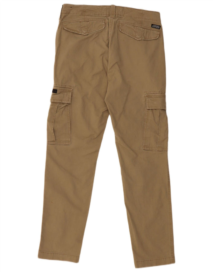 SUPERDRY Pantalón cargo ajustado para hombre W32 L32 Algodón beige