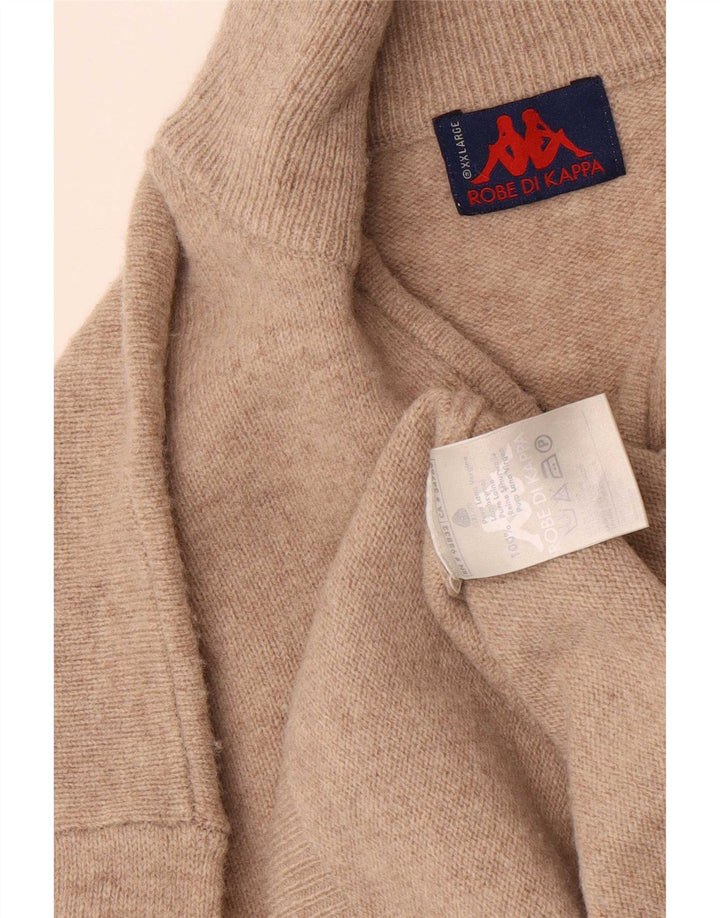 Kappa Mens Zip Neck Jumper Sweater 2XL Beige Lana