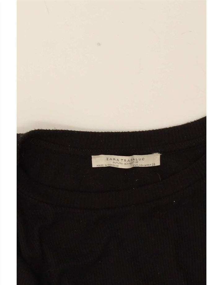 Zara Mujer Trafaluc Top Manga Larga UK 42 Medium Negro