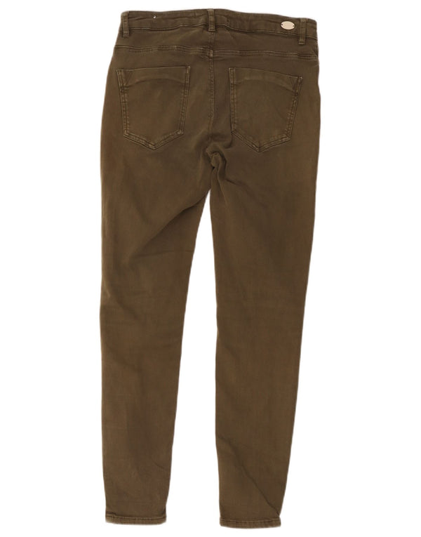 Zara Jeans Cortos Mujer EU 40 Medium W30 L26 Algodón Caqui