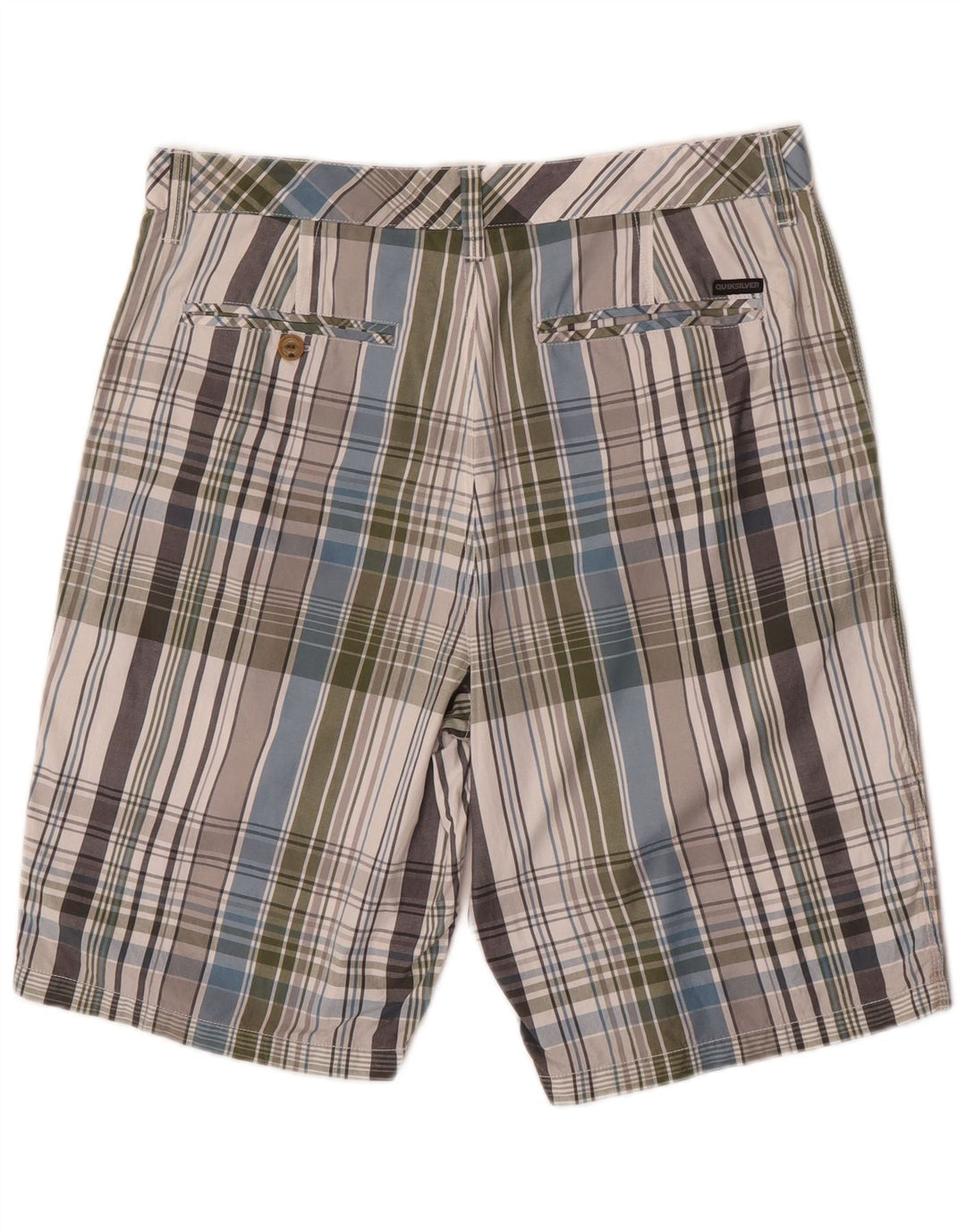 Pantalones cortos chinos Quiksilver para hombre W34 Algodón a cuadros multicolor grande