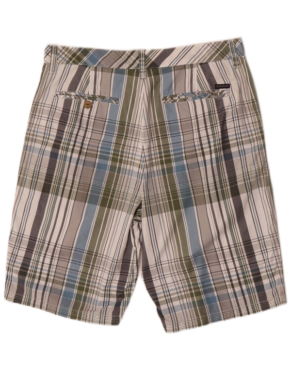 Pantalones cortos chinos Quiksilver para hombre W34 Algodón a cuadros multicolor grande
