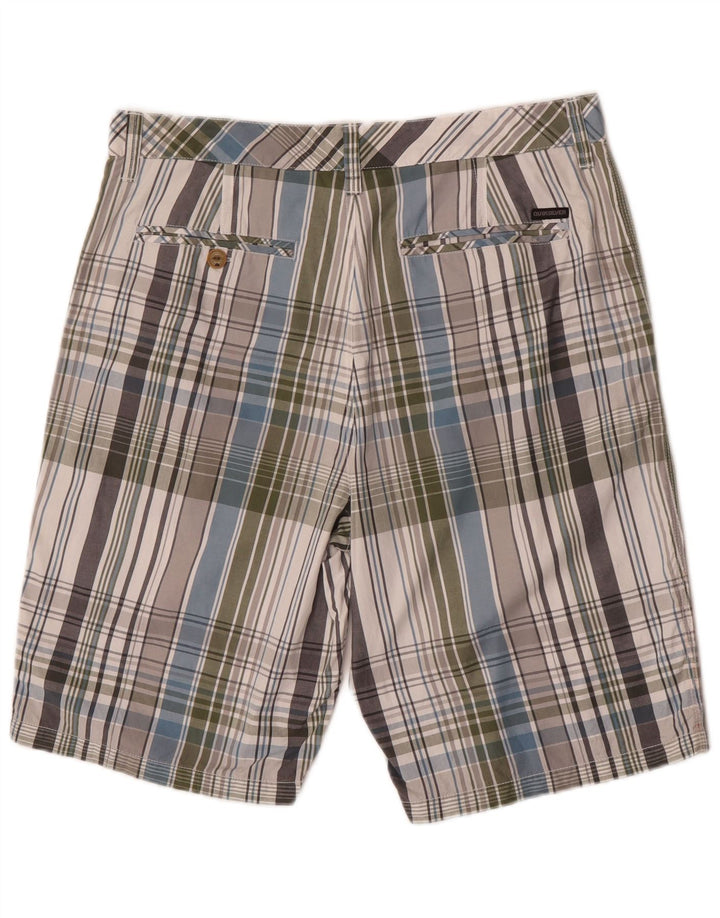 Pantalones cortos chinos Quiksilver para hombre W34 Algodón a cuadros multicolor grande