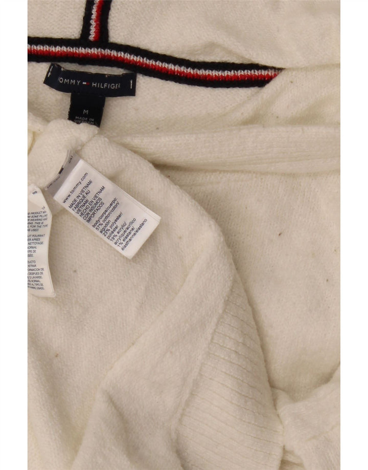 Tommy Hilfiger Suéter corto extragrande para mujer UK 14 Mediano Blanco