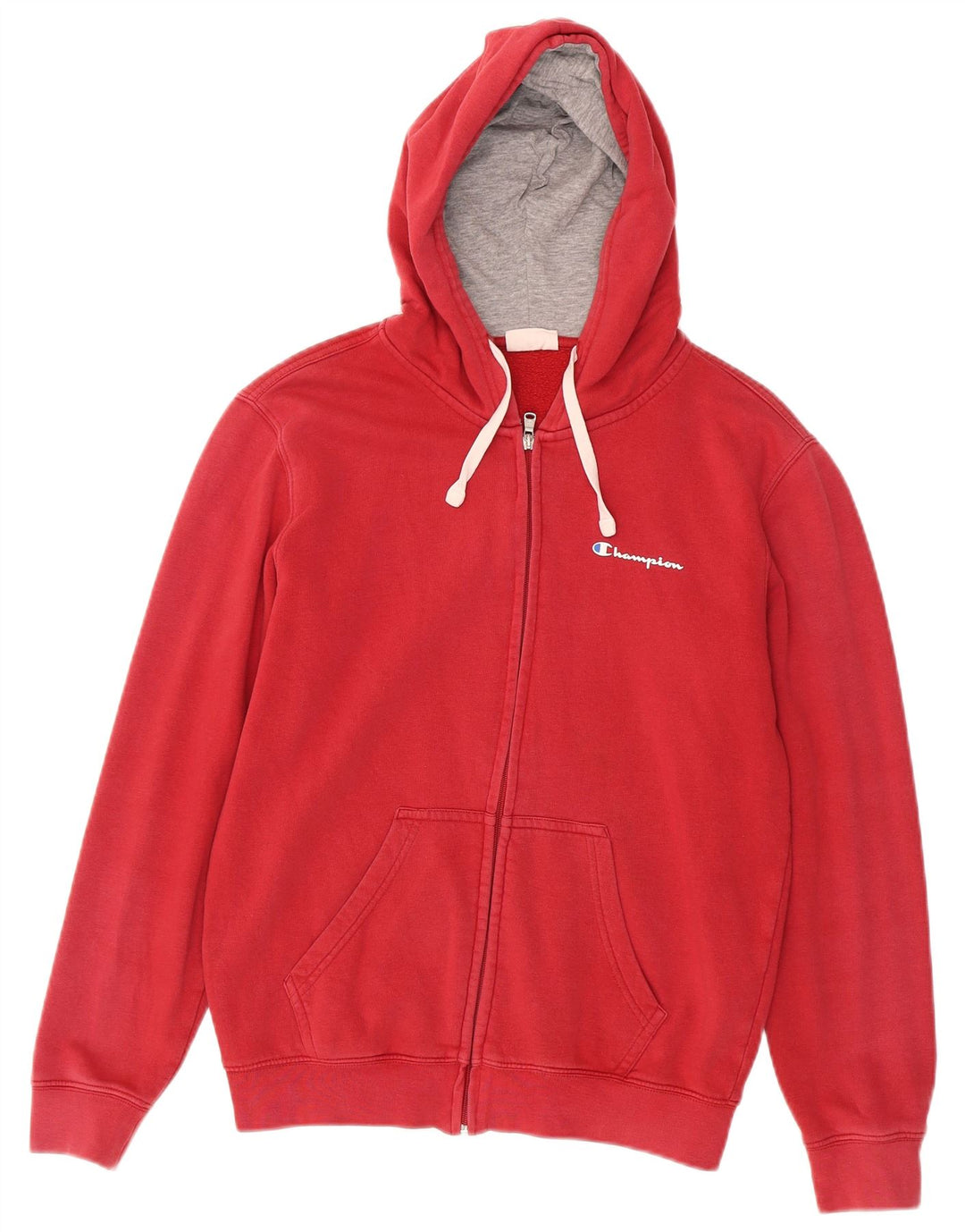 CHAMPION Suéter con capucha y cremallera para hombre Pequeño Algodón rojo