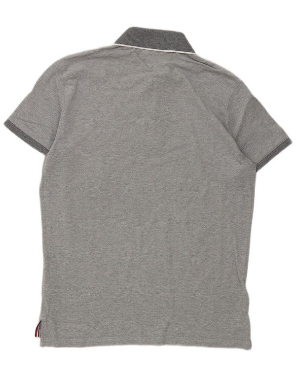 Tommy Hilfiger Polo de corte regular para hombre de algodón gris grande
