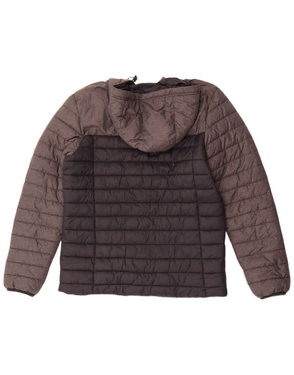 Kappa - Chaqueta acolchada con capucha para hombre, talla 40, color negro, poliamida