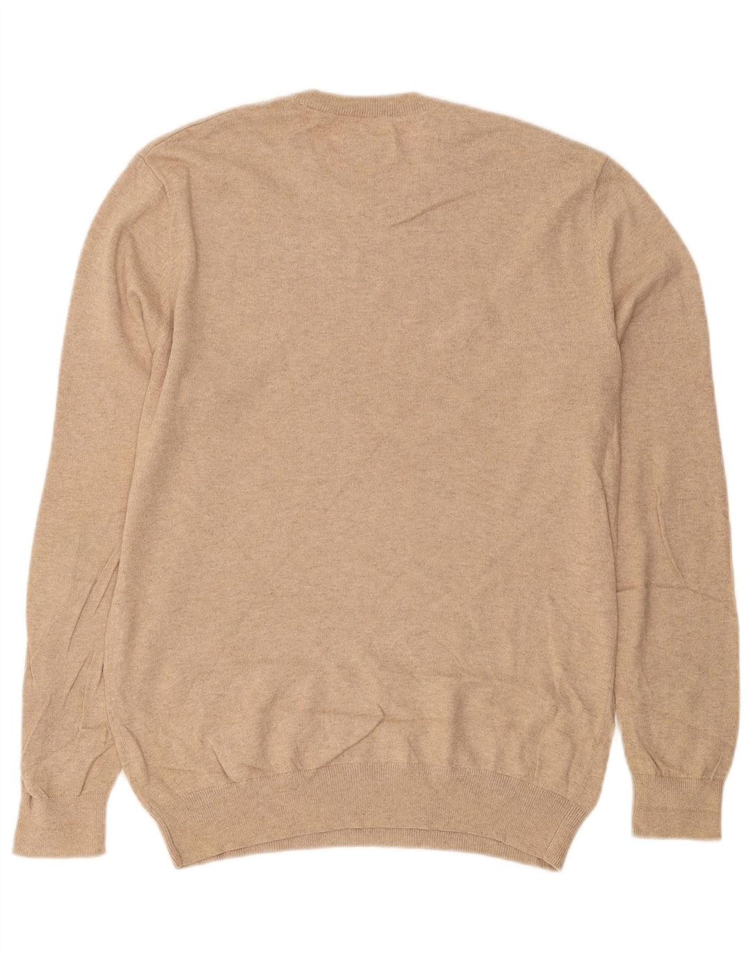 JACK WILLS Jersey de cuello redondo para hombre de algodón moteado en beige medio