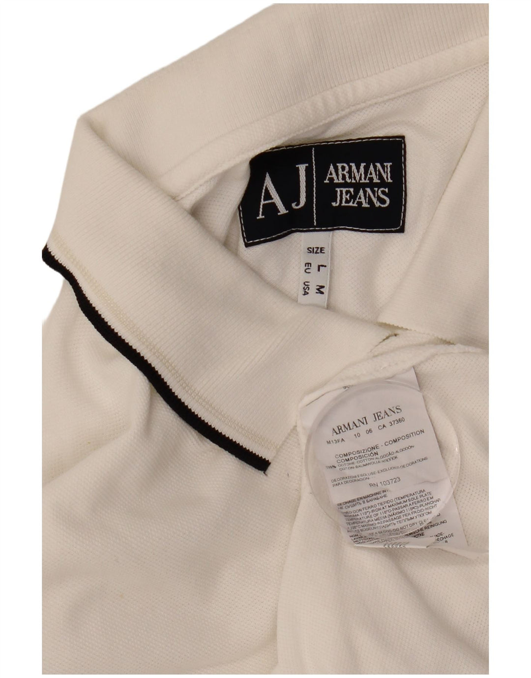 ARMANI JEANS Polo Hombre Algodón Blanco Mediano