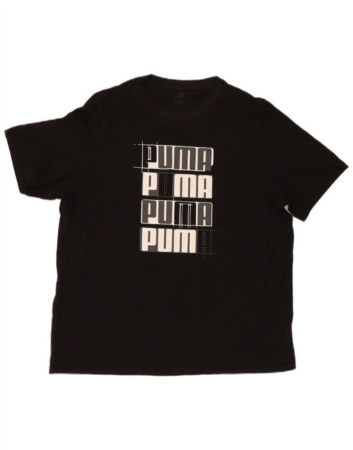 PUMA Mens Graphic T-Shirt Top 2XL Black Cotton