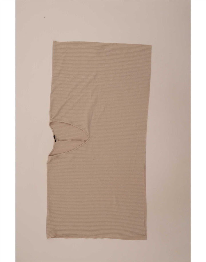 Zara Mujer Blusa Poncho Asimétrica Top Talla Única Beige