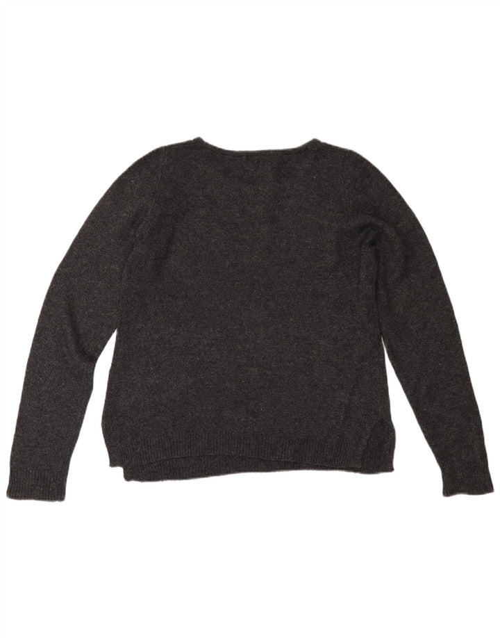 MONSOON Suéter tipo jersey con cuello barco para mujer, Reino Unido 40, algodón gris medio