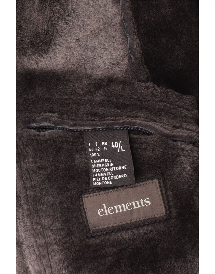 Abrigo de piel de oveja para mujer Elements UK 44 Piel de oveja negra grande