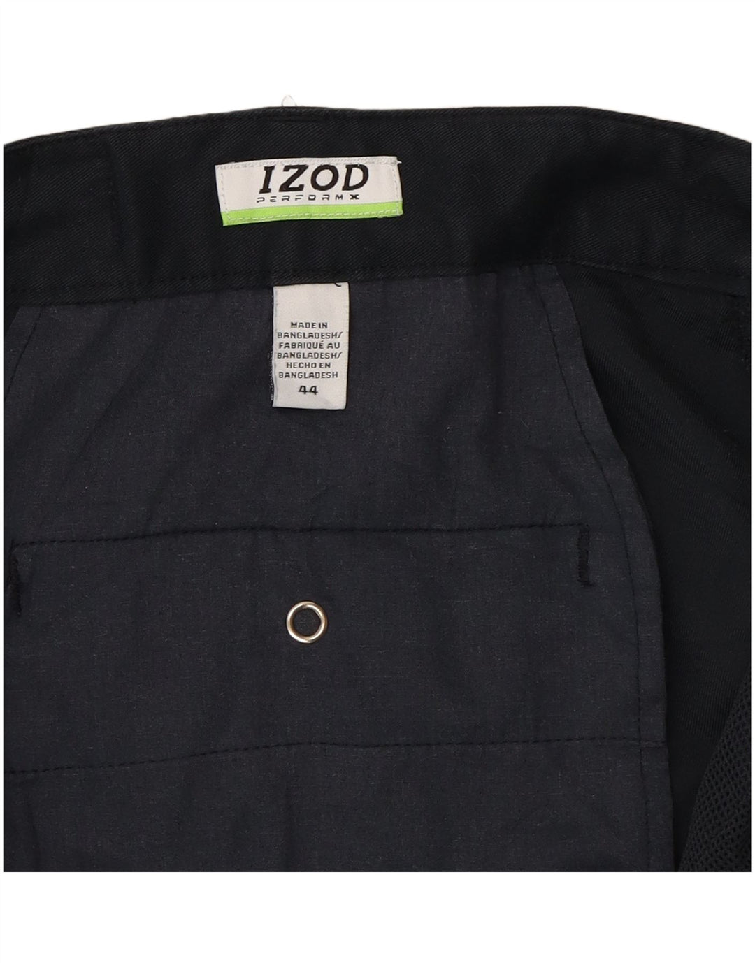 IZOD Mens Chino Shorts  W44 2XL Navy Blue Polyester