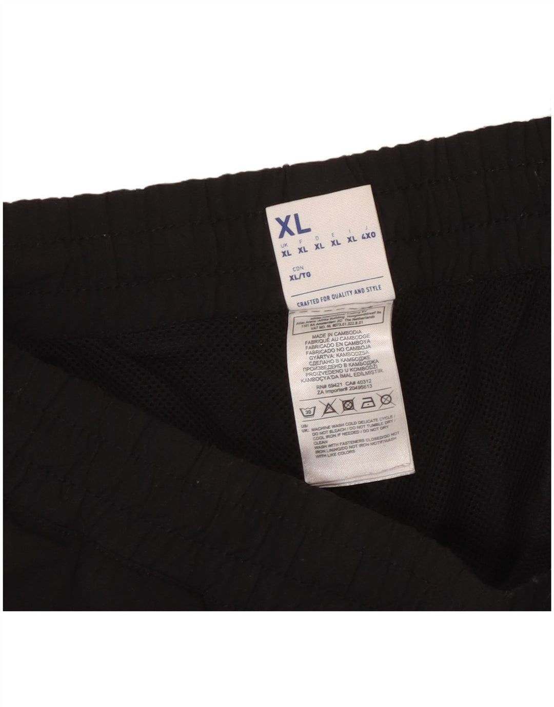 Reebok Pantalones De Chándal Hombre Joggers XL Negro Colorblock Poliéster