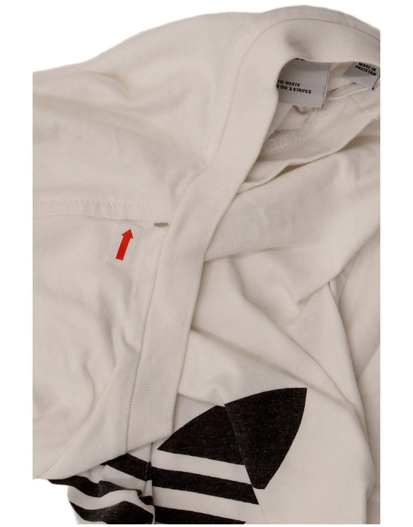 Adidas - Camiseta gráfica para hombre, talla pequeña, algodón blanco