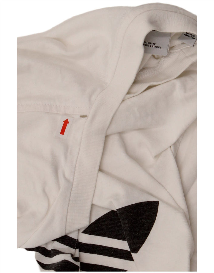 Adidas - Camiseta gráfica para hombre, talla pequeña, algodón blanco