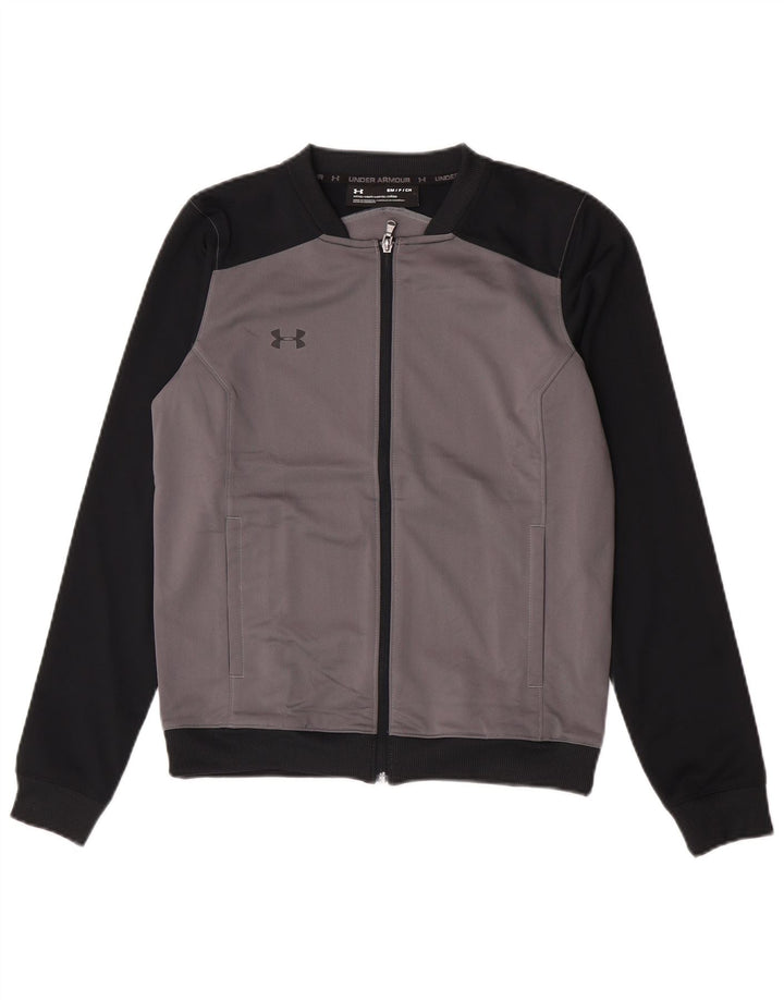 Under Armour Hombre Chándal Top Chaqueta Pequeña Gris Colorblock Poliéster