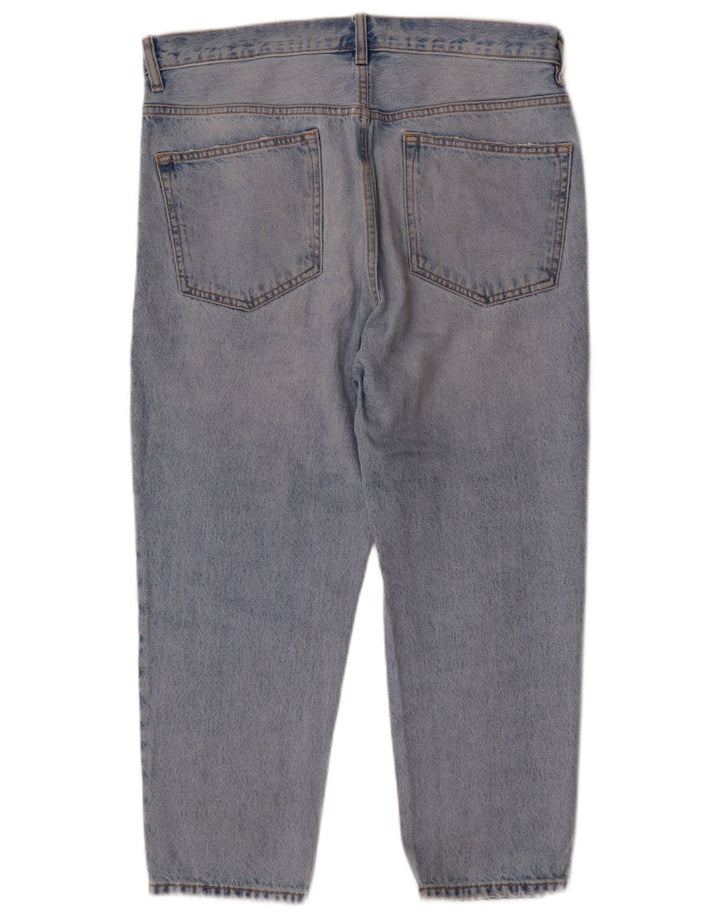 ZARA Vaqueros recortados para hombre EU 42 Large W32 L24 Azul