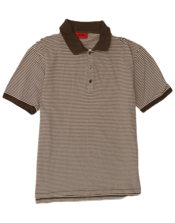 Polo Hugo Boss Hombre XL Algodón Rayas Caqui Caqui