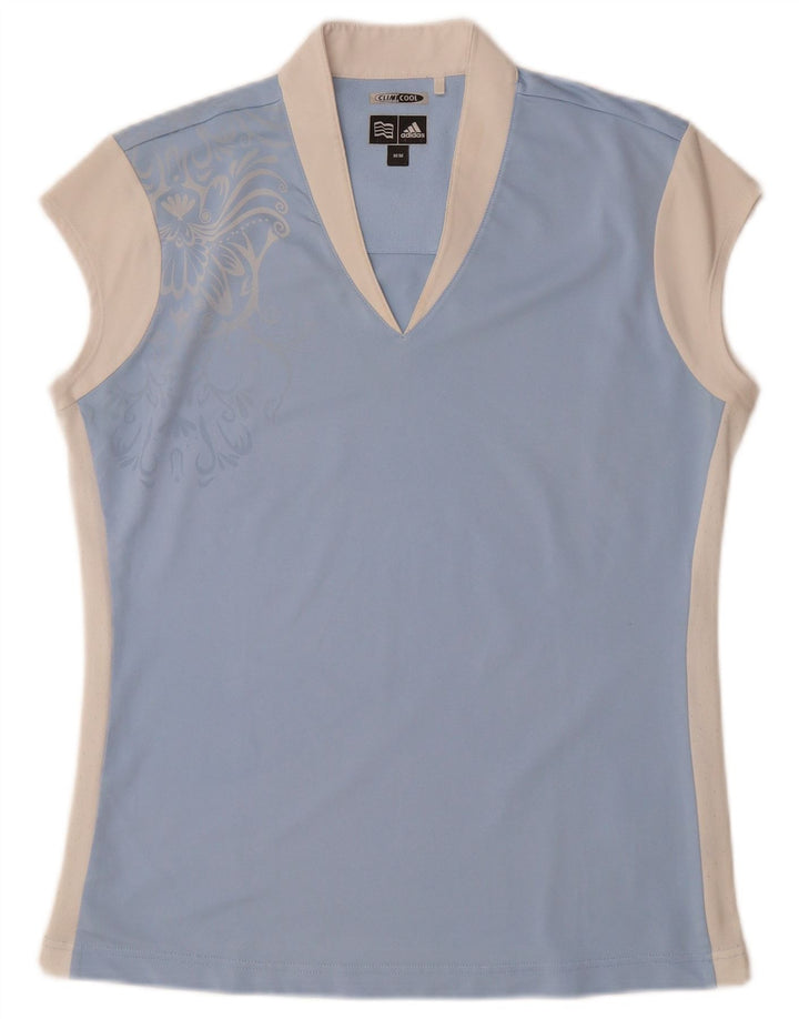 ADIDAS Camiseta Climacool para mujer UK 14 Medium Blue Colourblock