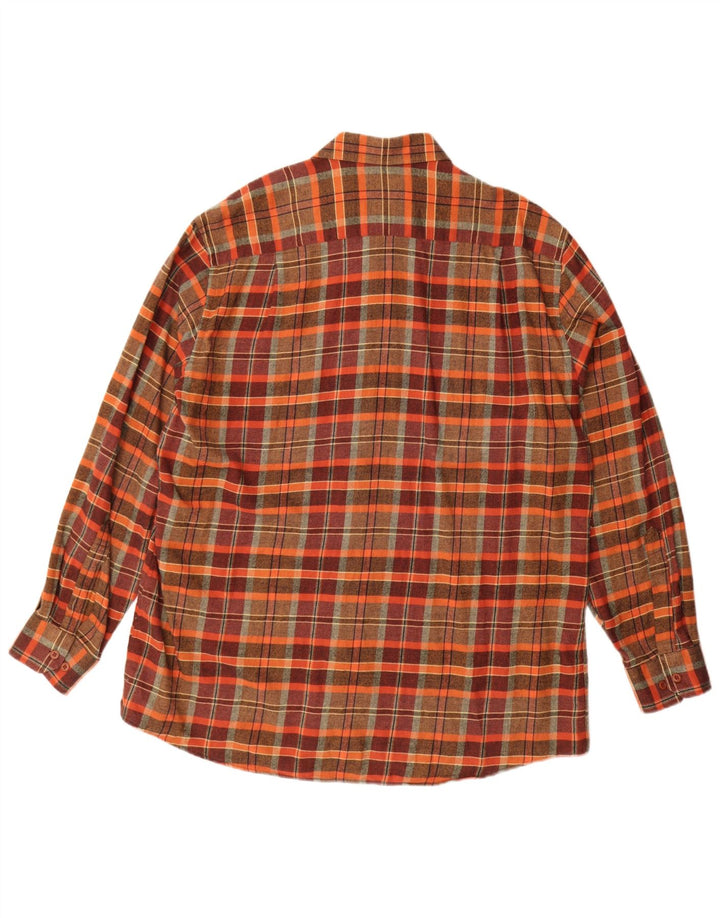 Walbusch Camisa de franela para hombre talla 42 grande algodón a cuadros multicolor