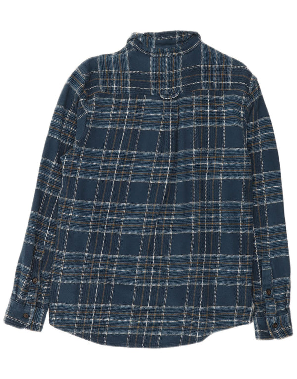 Orvis Mens Flannel Shirt Medium Navy Blue Check