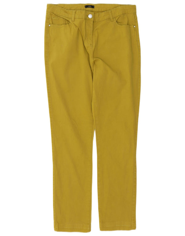 M&Co Pantalones informales ajustados para mujer UK 14 Large W32 L28 Algodón amarillo