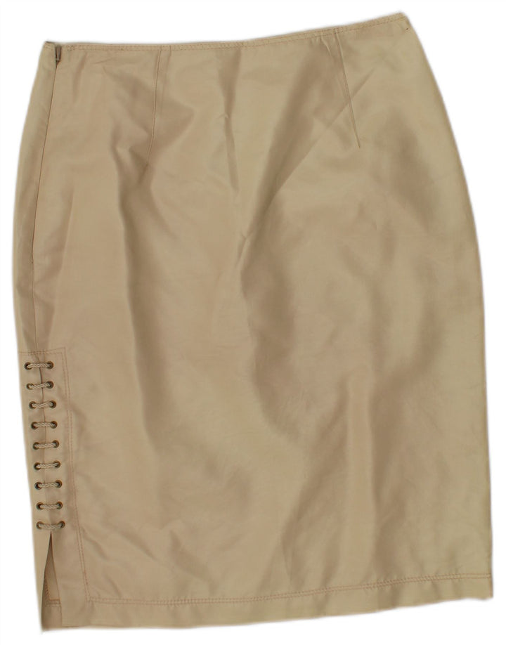 Falda lápiz vintage para mujer pequeña W28 Beige