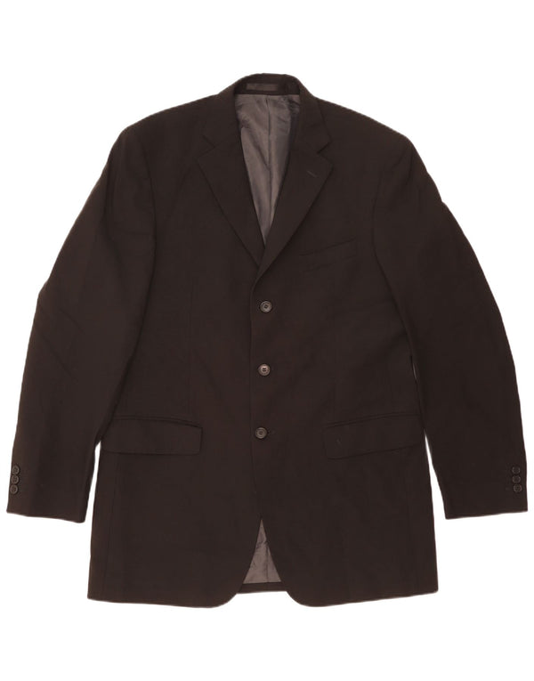Marks & Spencer Chaqueta tipo blazer de 3 botones para hombre UK 40 Mediano Poliéster negro
