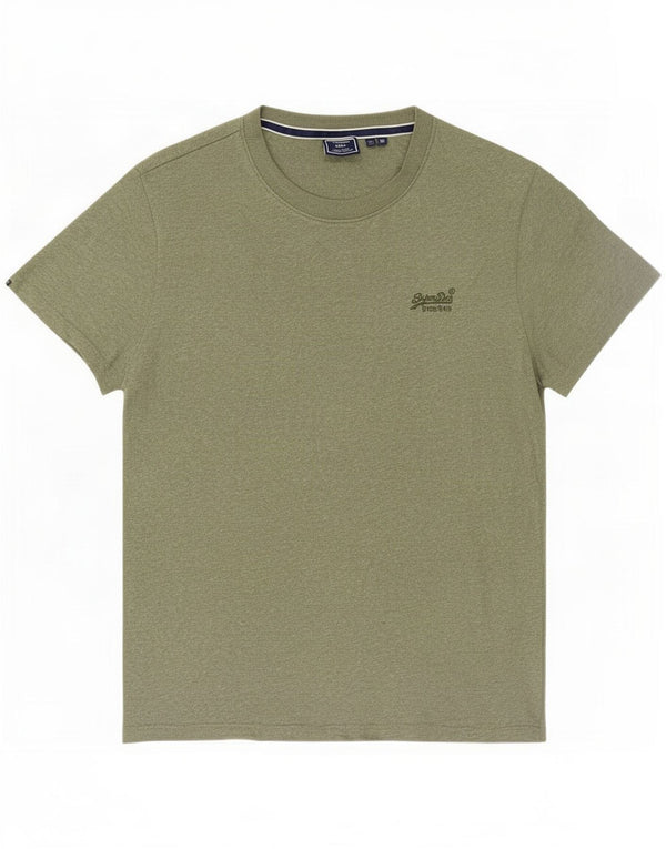 Superdry Hombre Camiseta Top XL Algodón Moteado Verde