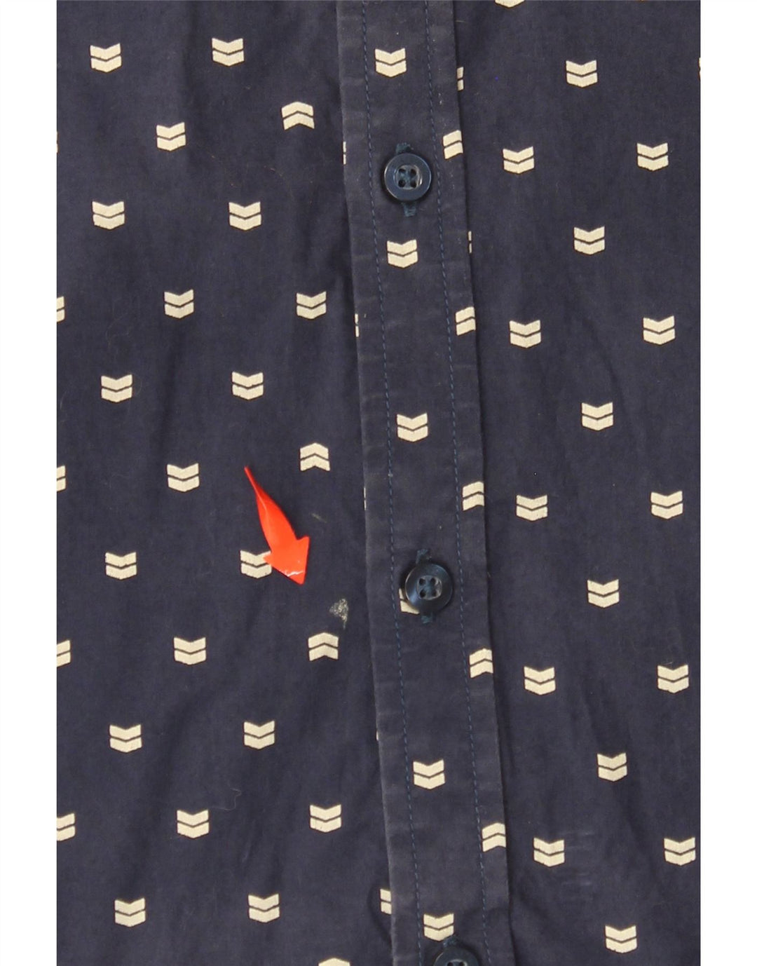 BILLABONG Camisa de manga corta slim fit de algodón con lunares en azul marino mediano