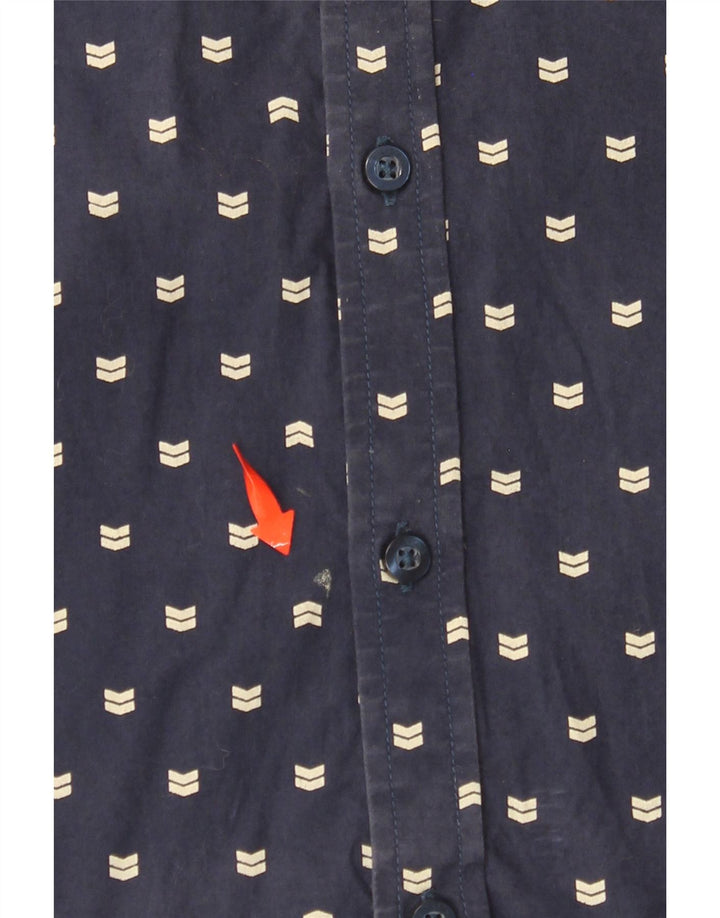 BILLABONG Camisa de manga corta slim fit de algodón con lunares en azul marino mediano